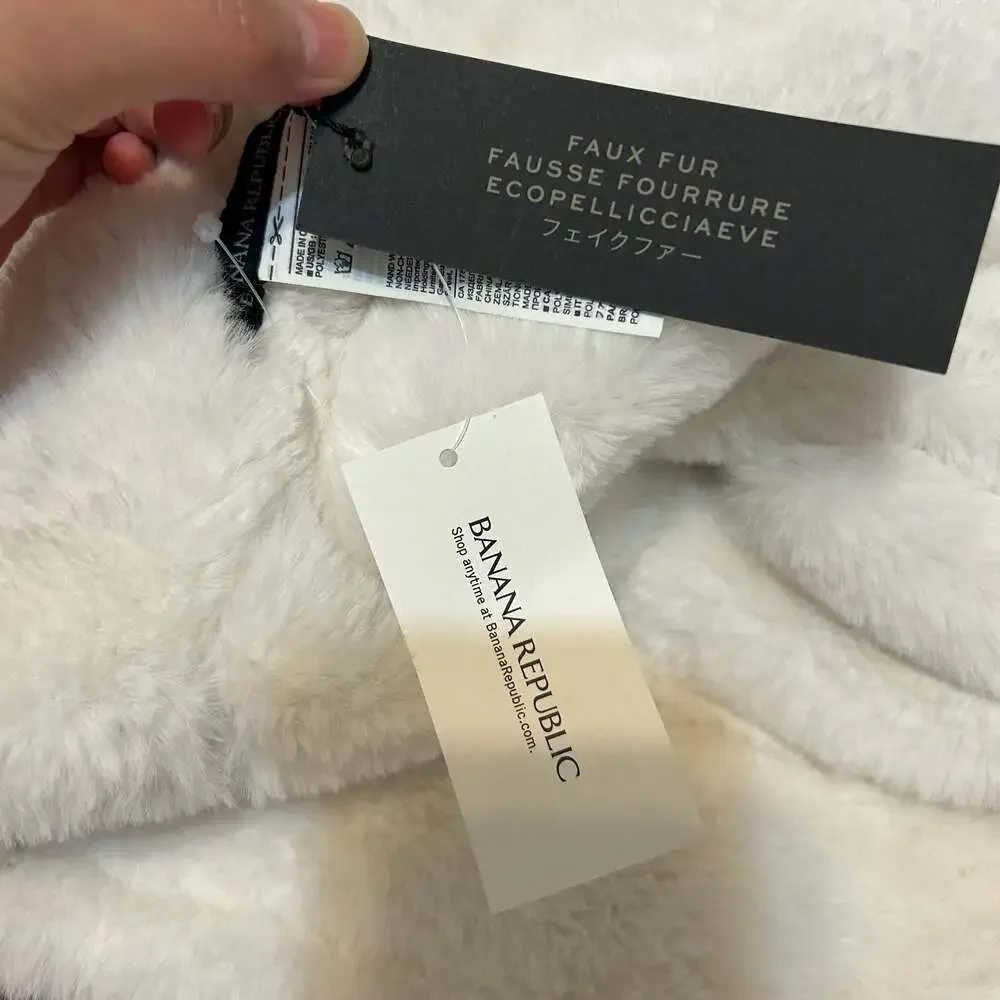 Banana Republic Ivory Faux Fur Infinity Scarf Wrap